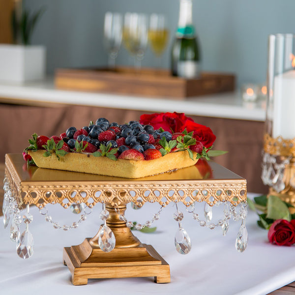 Antique Gold Square Cake Stand Amalfi Decor