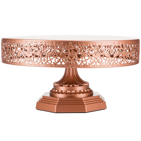 12 Inch Rose Gold Metal Cake Stand Amalfi Decor