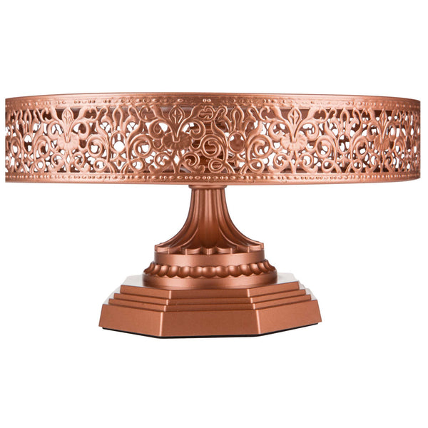 12 Inch Rose Gold Metal Cake Stand Amalfi Decor