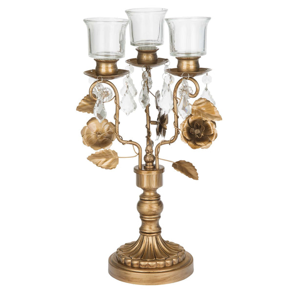 Antique Gold Metal Candelabra Centerpiece Amalfi Decor