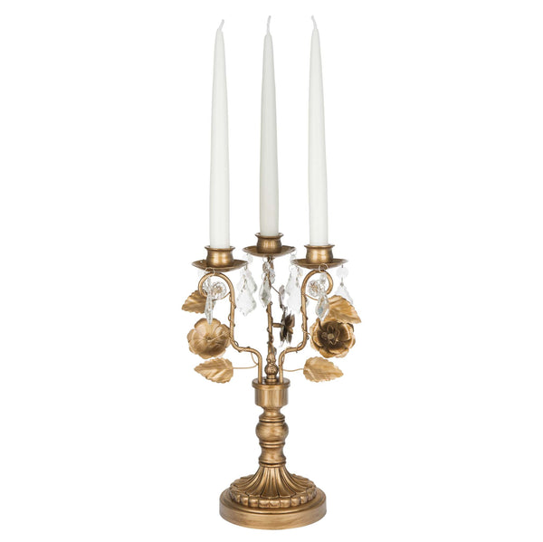 Antique Gold Metal Candelabra Centerpiece Amalfi Decor