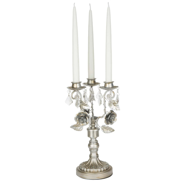 Antique Silver Metal Candelabra Centerpiece Amalfi Decor