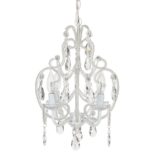 White Tiffany Crystal Beaded Chandelier Amalfi Decor