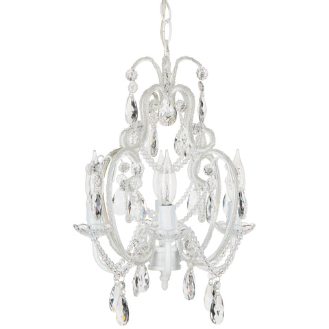 White Tiffany Crystal Beaded Chandelier Amalfi Decor