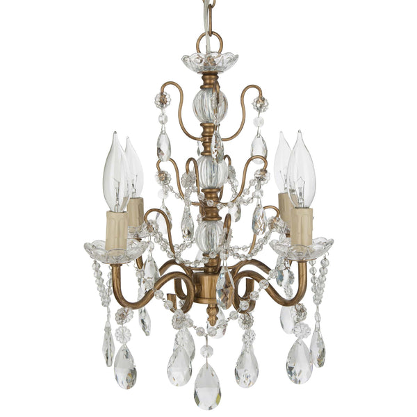 Shabby Chic Gold Crystal Chandelier Amalfi Decor