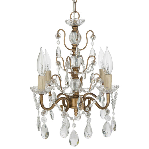 Shabby Chic Gold Crystal Chandelier Amalfi Decor