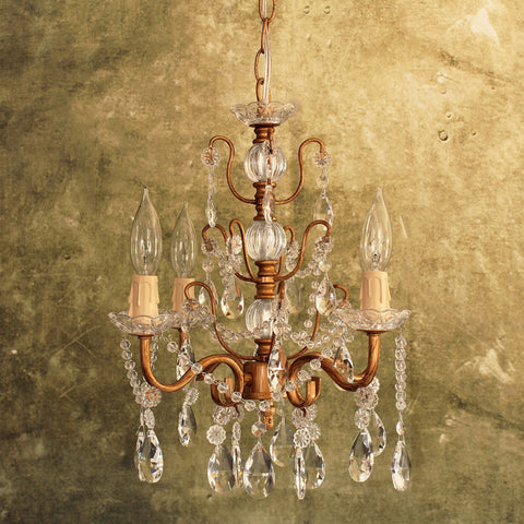 Shabby Chic Gold Crystal Chandelier Amalfi Decor