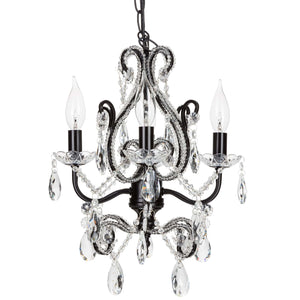 4 Light Crystal Beaded Black Swag Chandelier Amalfi Decor