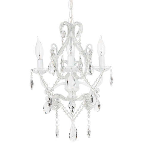 4 Light Crystal Beaded White Swag Chandelier Amalfi Decor