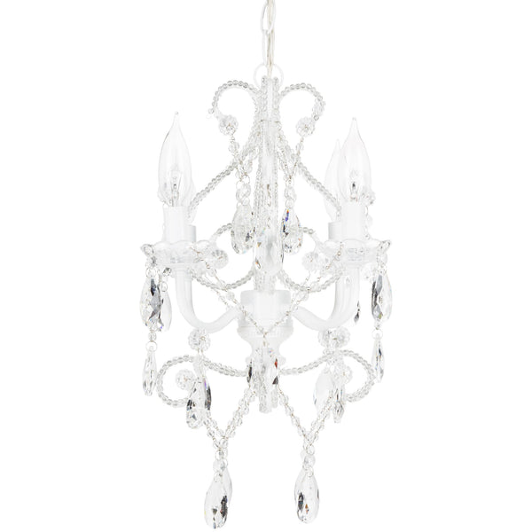 4 Light Crystal Beaded White Swag Chandelier Amalfi Decor