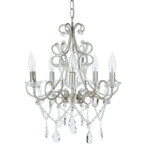 5 Light Silver Crystal Swag Chandelier by Amalfi Decor