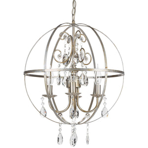 4 Light Crystal Silver Orb Swag Chandelier Amalfi Decor