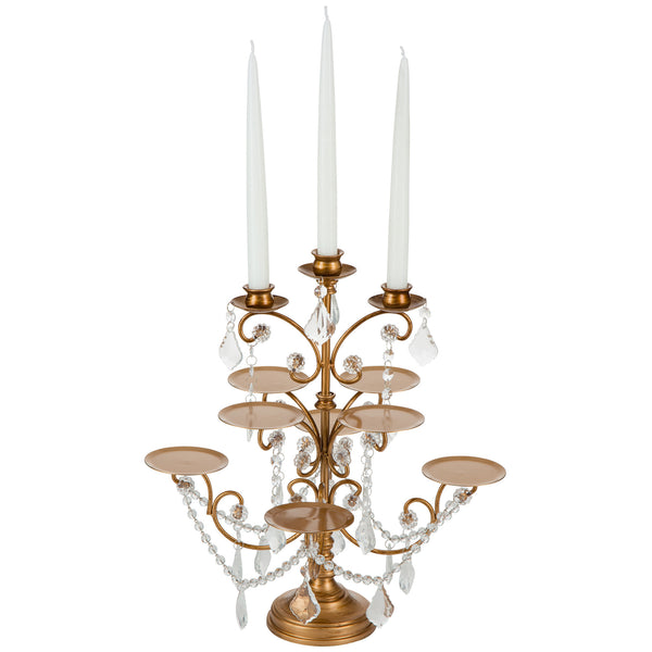 Gold Dessert Cupcake Stand with Candle Holders Amalfi Decor