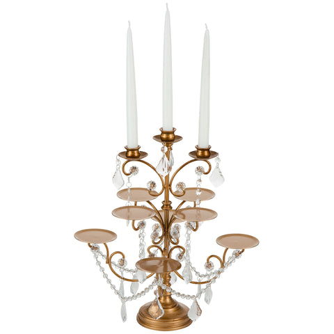 Gold Dessert Cupcake Stand with Candle Holders Amalfi Decor