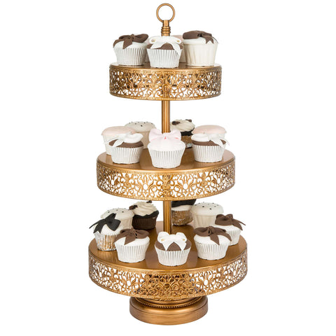 3 Tier Gold Dessert Cupcake Stand Amalfi Decor