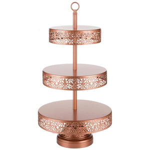 3 Tier Rose Gold Dessert Cupcake Stand Amalfi Decor