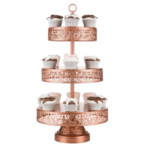 3 Tier Rose Gold Dessert Cupcake Stand Amalfi Decor