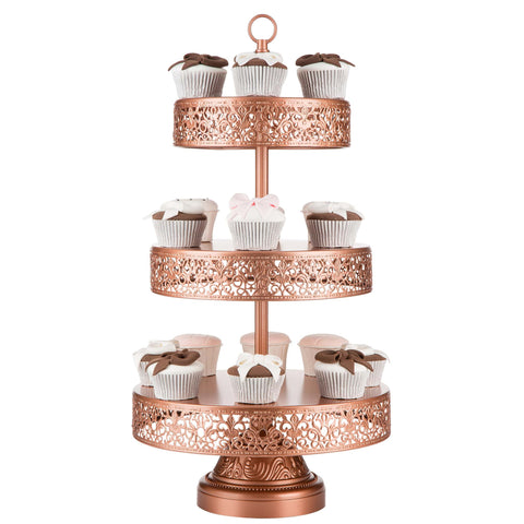3 Tier Rose Gold Dessert Cupcake Stand Amalfi Decor
