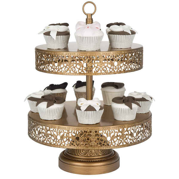 2 Tier Gold Dessert Cupcake Stand Amalfi Decor