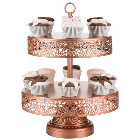 2 Tier Rose Gold Dessert Cupcake Stand Amalfi Decor