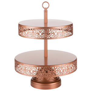 2 Tier Rose Gold Dessert Cupcake Stand Amalfi Decor