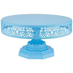 12 Inch Blue Metal Cake Stand Amalfi Decor