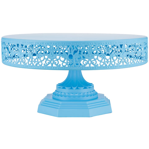 12 Inch Blue Metal Cake Stand Amalfi Decor