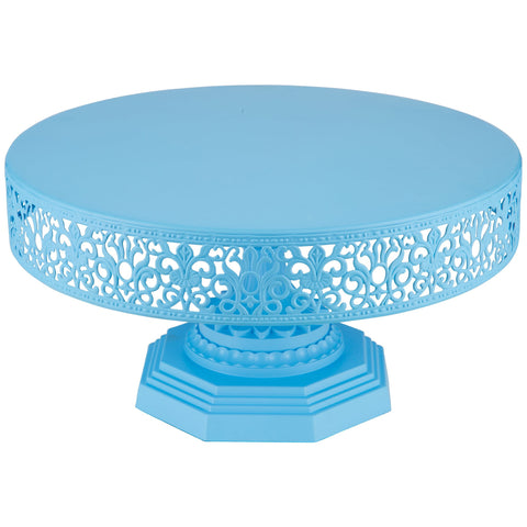 12 Inch Blue Metal Cake Stand Amalfi Decor