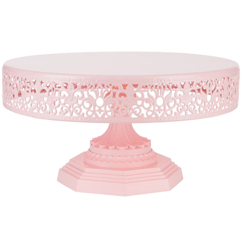 12 Inch Pink Metal Cake Stand Amalfi Decor