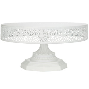 12 Inch White Metal Cake Stand Amalfi Decor