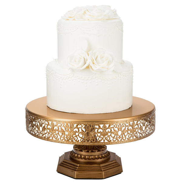 12 Inch Gold Metal Cake Stand Amalfi Decor