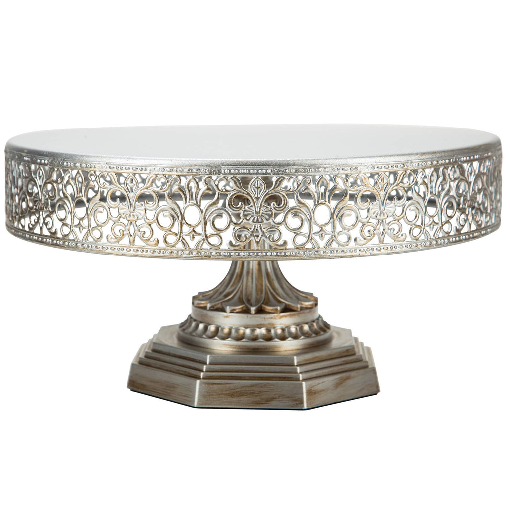 12 Antique Silver Wedding Cake Stand Amalfi Decor Amalfidecor   CS305VS White 1 Min 1024x1024 