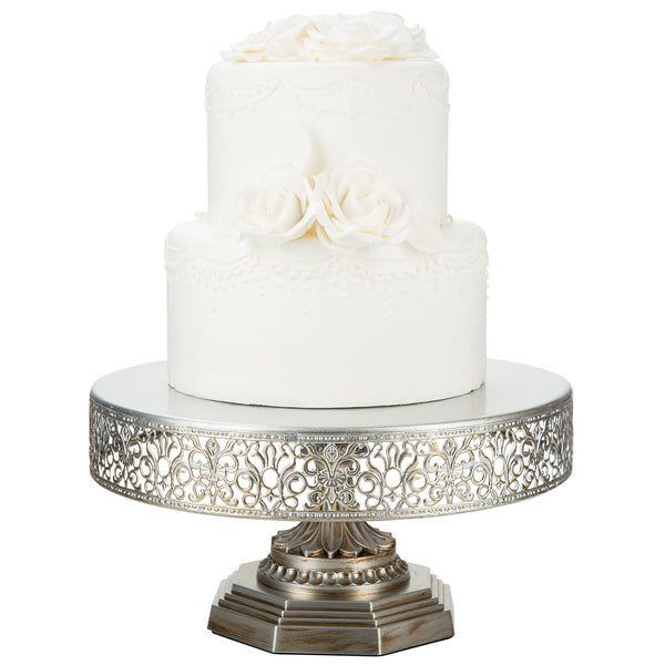 12 Inch Silver Metal Cake Stand Amalfi Decor