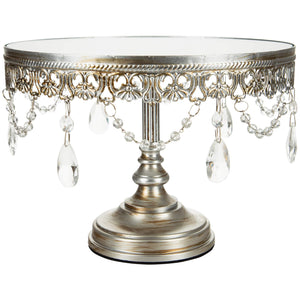 Anastasia Silver Mirror Cake Stand Amalfi Decor