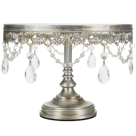 Anastasia Silver Mirror Cake Stand Amalfi Decor