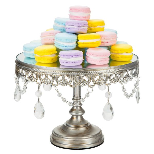 Anastasia Silver Mirror Cake Stand Amalfi Decor