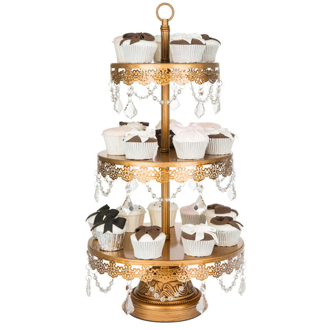 3 Tier Sophia Gold Dessert Cupcake Stand Amalfi Decor