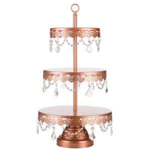 3 Tier Sophia Rose Gold Dessert Cupcake Stand Amalfi Decor