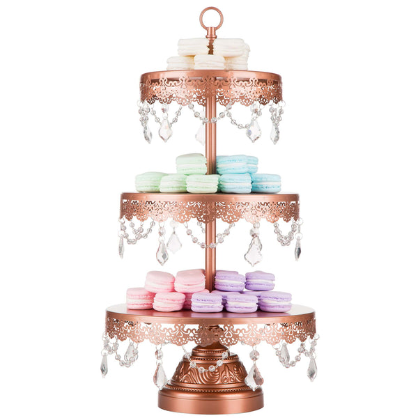 3 Tier Sophia Rose Gold Dessert Cupcake Stand Amalfi Decor