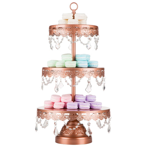 3 Tier Sophia Rose Gold Dessert Cupcake Stand Amalfi Decor