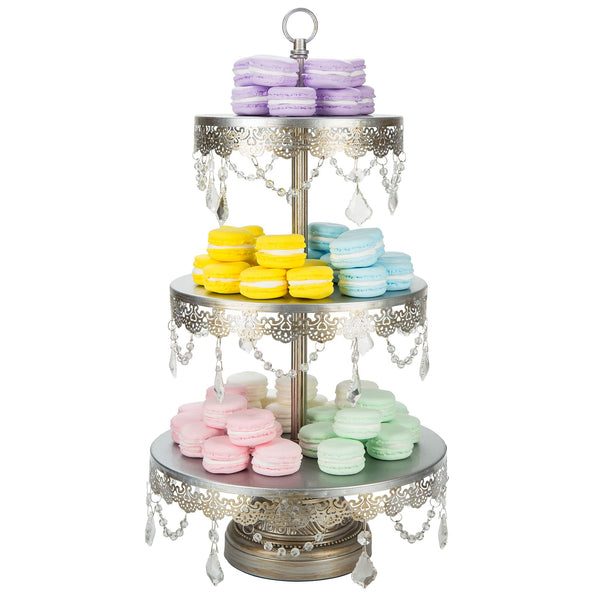 3 Tier Sophia Silver Dessert Cupcake Stand Amalfi Decor