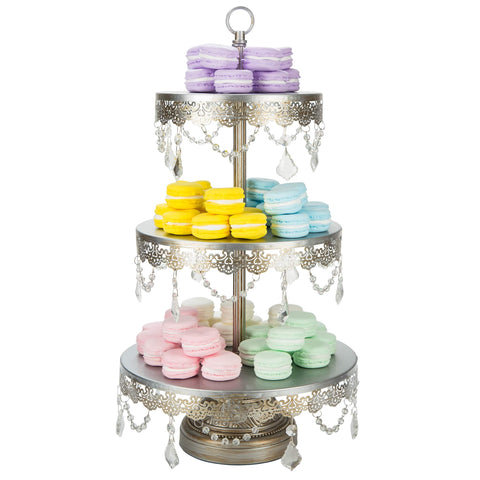 3 Tier Sophia Silver Dessert Cupcake Stand Amalfi Decor