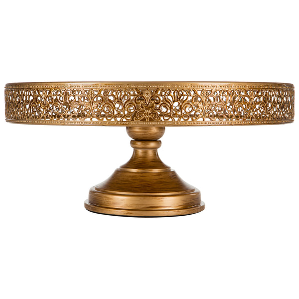 16 Inch Antique Gold Metal Wedding Cake Stand by Amalfi Decor