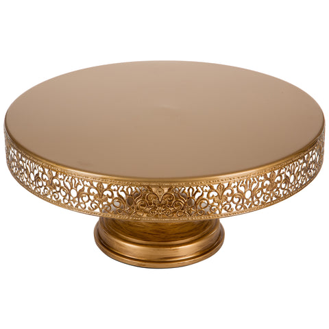 16 Inch Antique Gold Metal Wedding Cake Stand by Amalfi Decor