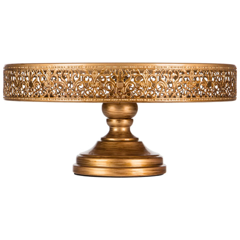 14 Inch Antique Gold Wedding Cake Stand Amalfi Decor