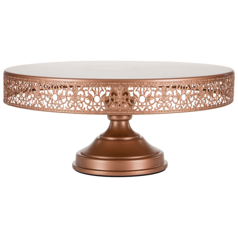 16 Inch Rose Gold Metal Wedding Cake Stand by Amalfi Decor