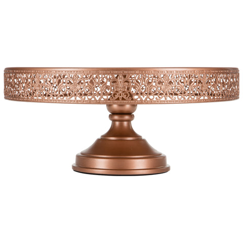 16 Inch Rose Gold Metal Wedding Cake Stand by Amalfi Decor