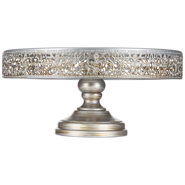 14 Inch Antique Silver Wedding Cake Stand Amalfi Decor