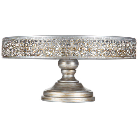 14 Inch Antique Silver Wedding Cake Stand Amalfi Decor