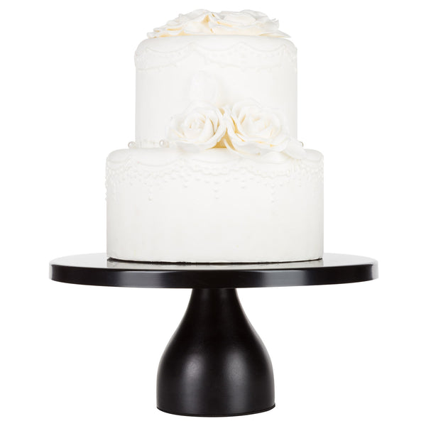 12 inch Black Modern Cake Stand with Cake by Amalfi Decor